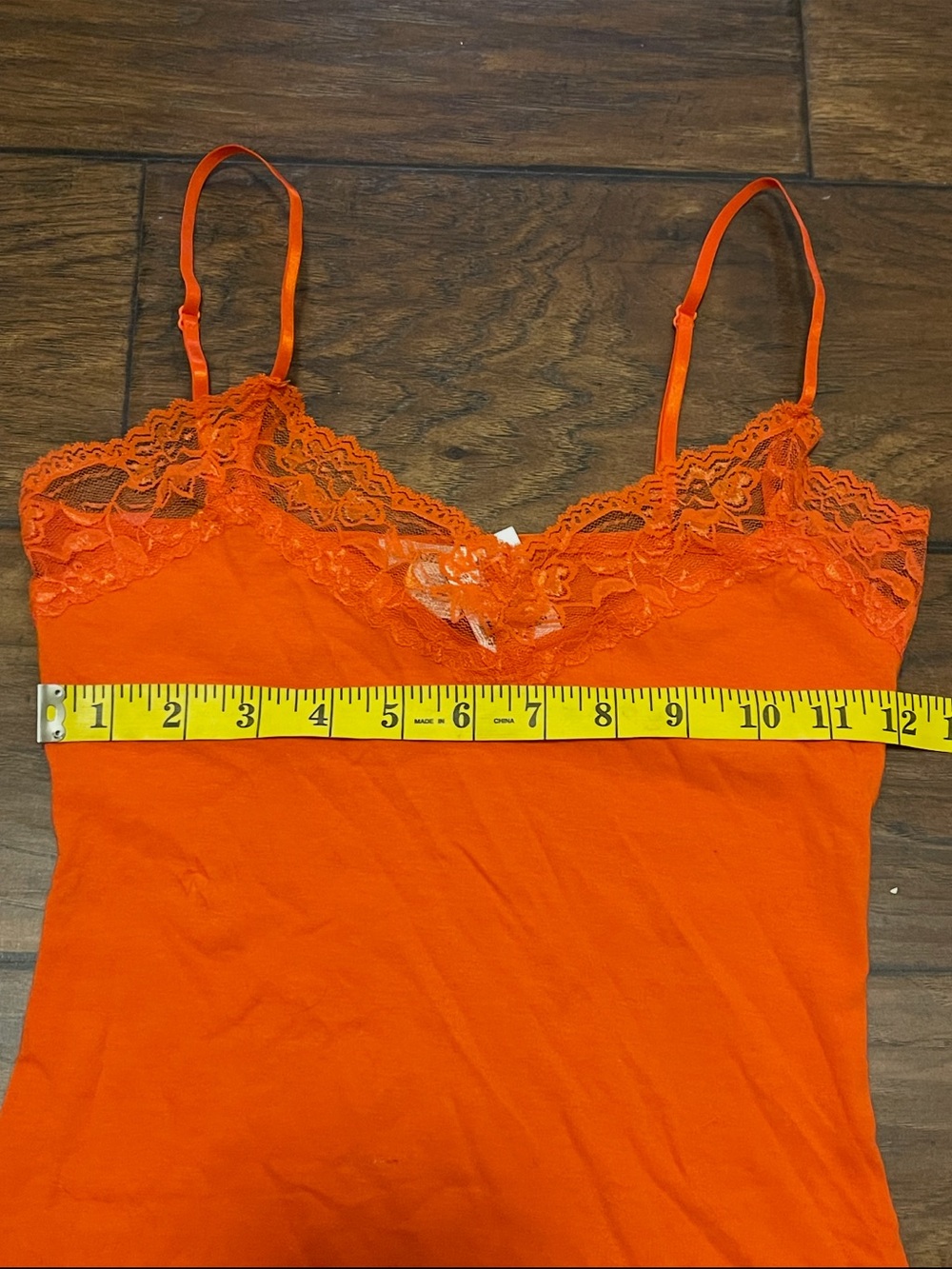 Wet Seal Y2K Orange Lace Longline Cami Tank Top Deadstock 2000s - Picture 5 of 9